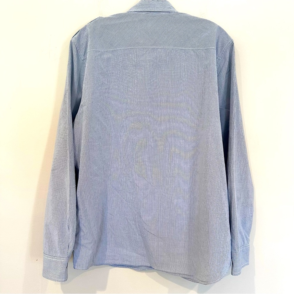 American Eagle Shoulder Straps 100% Cotton Shirt Men's Large Light Blue Pockets - Picture 4 of 6